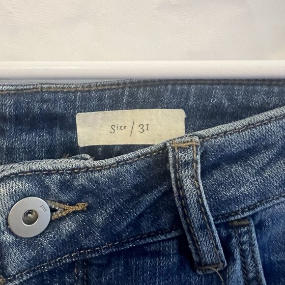 PILCRO Anthropologie Denim Jeans Size 31 FLORAL LACE FLARE Embroidery Stretch - Picture 6 of 13